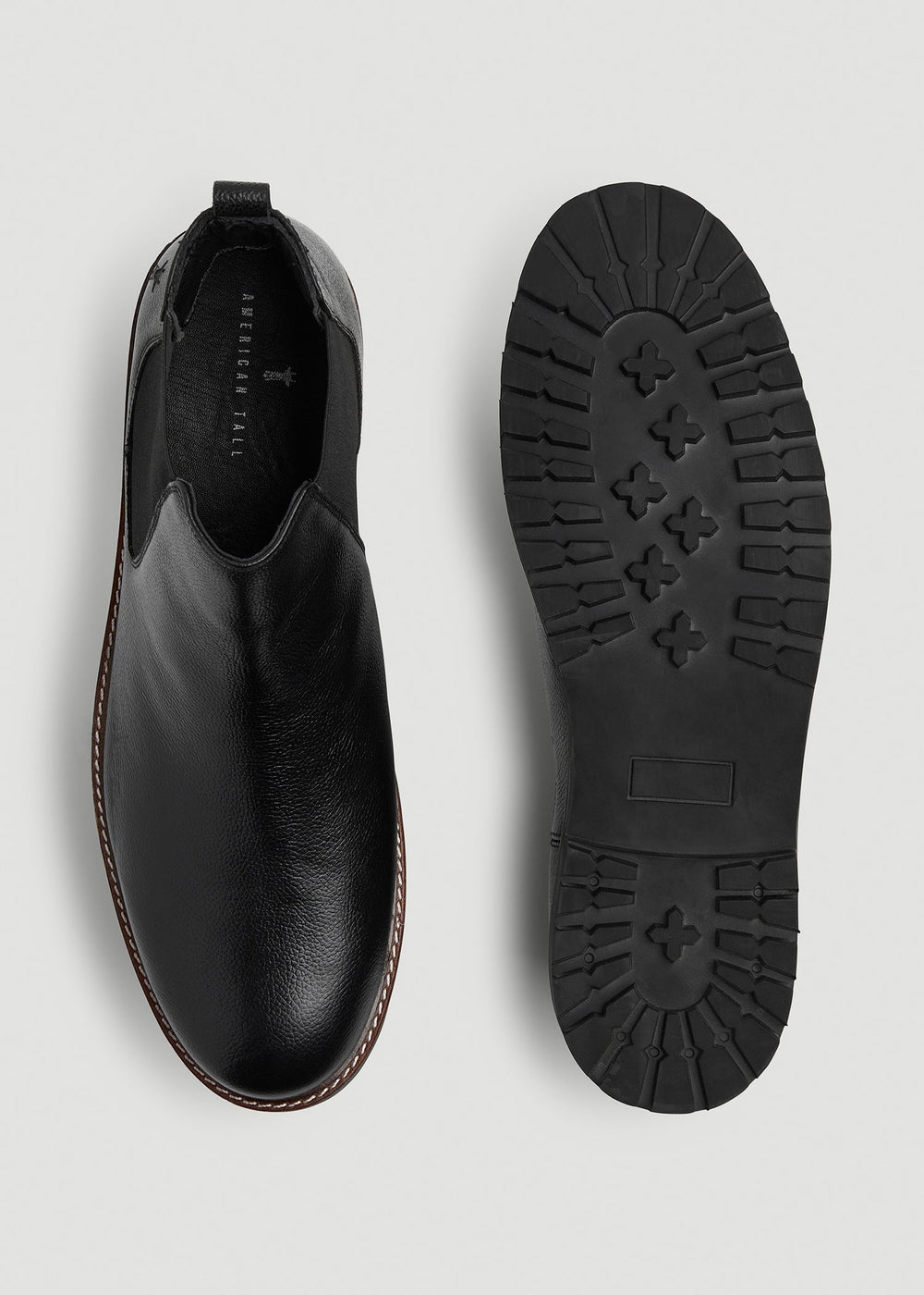 American Tall Online Shop | Lug Sole Chelsea Boots for Tall Men in Black