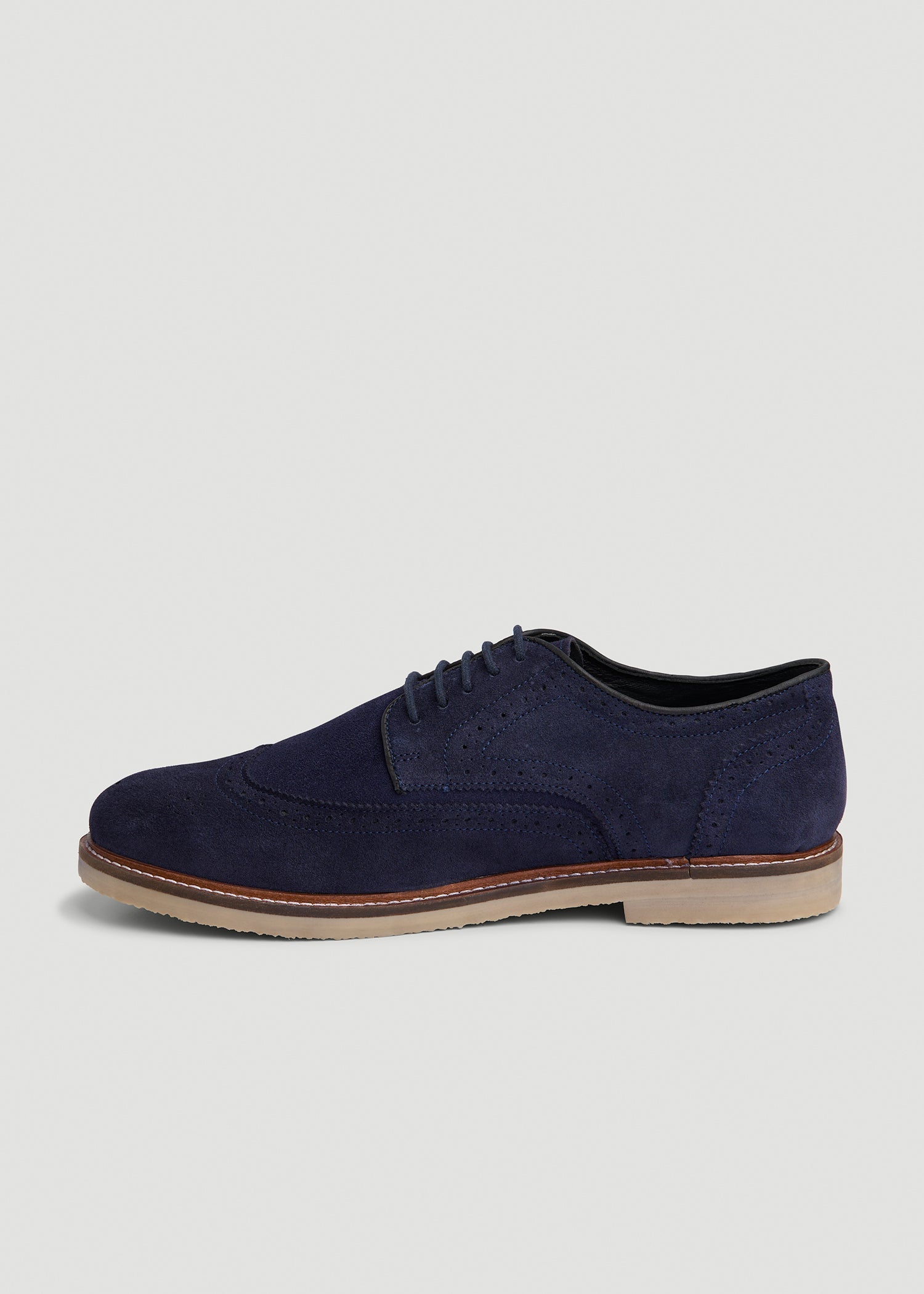 American Tall Discount | Suede Wingtip Oxfords for Tall Men in Dark Navy