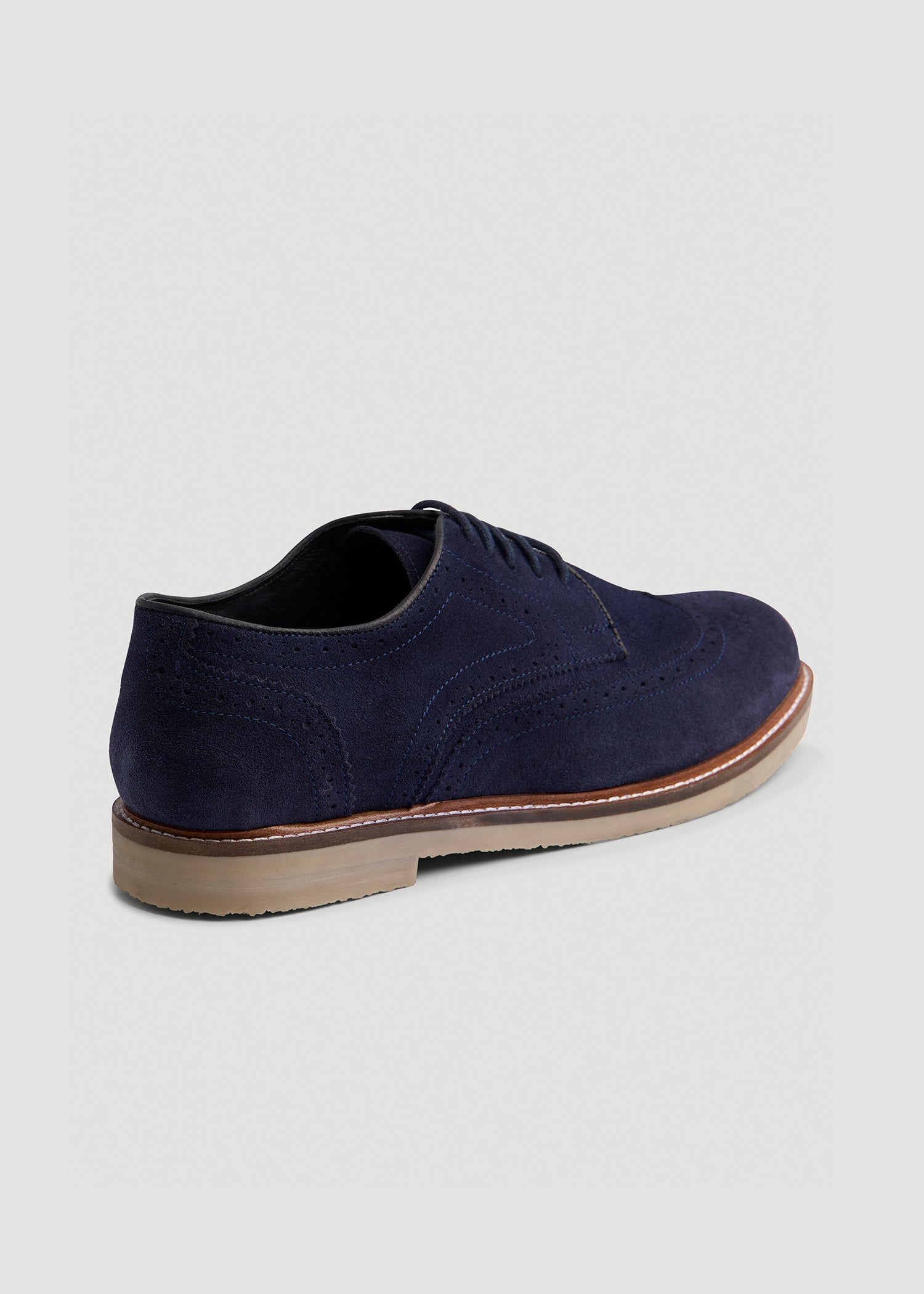 American Tall Discount | Suede Wingtip Oxfords for Tall Men in Dark Navy