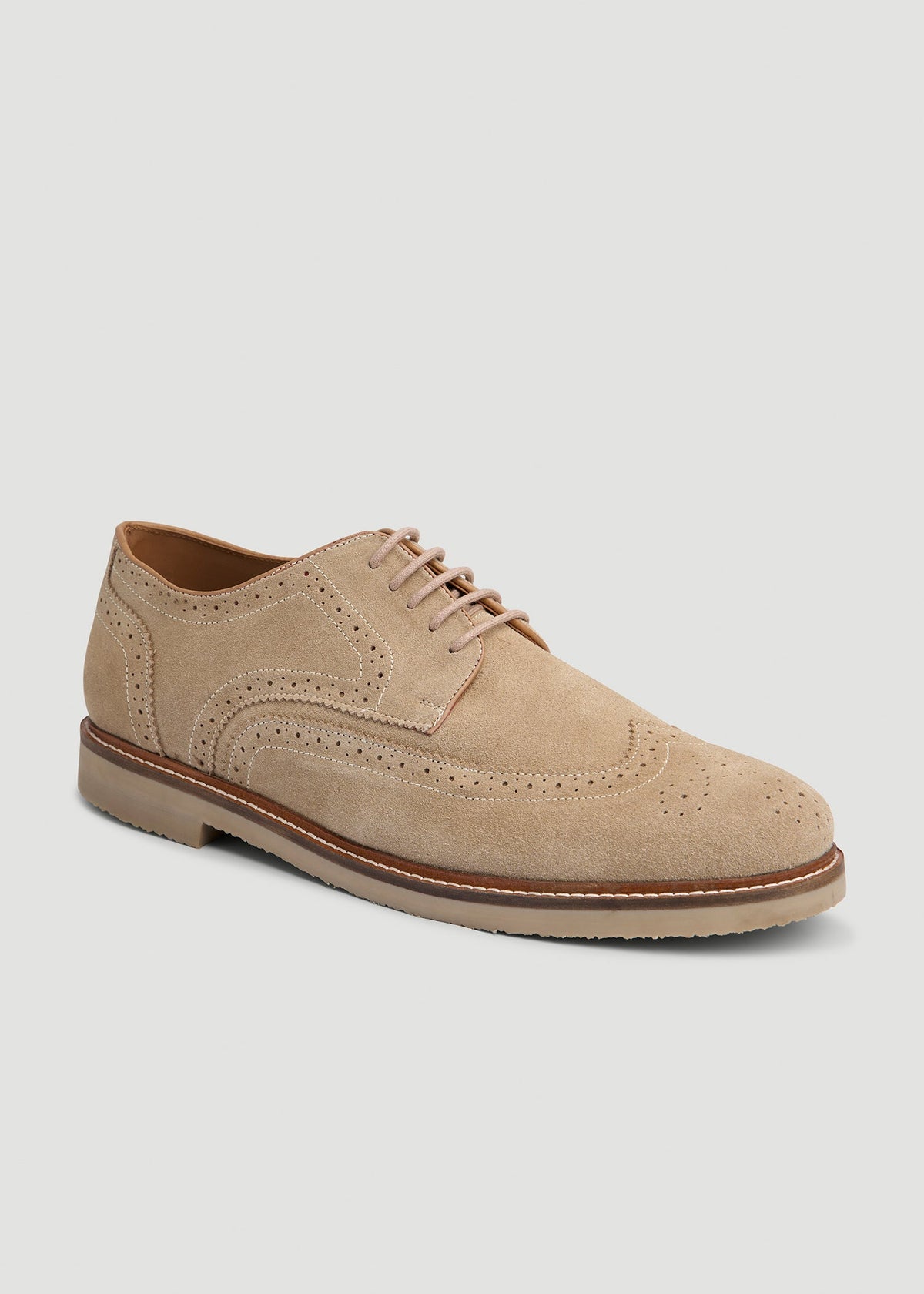 American Tall Sale | Suede Wingtip Oxfords for Tall Men in Beige