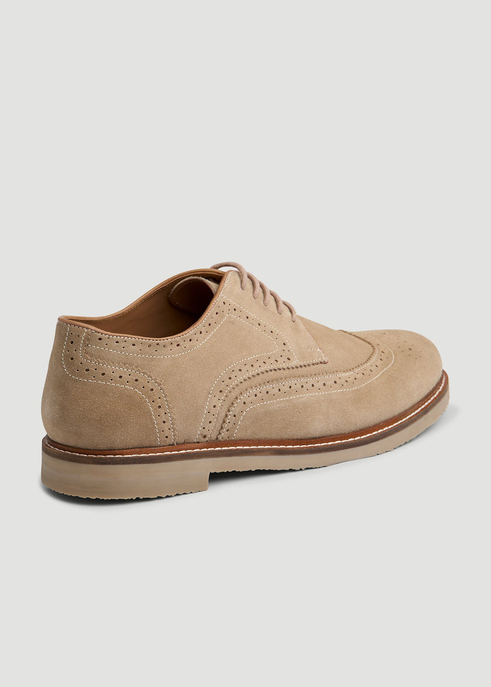 American Tall Sale | Suede Wingtip Oxfords for Tall Men in Beige