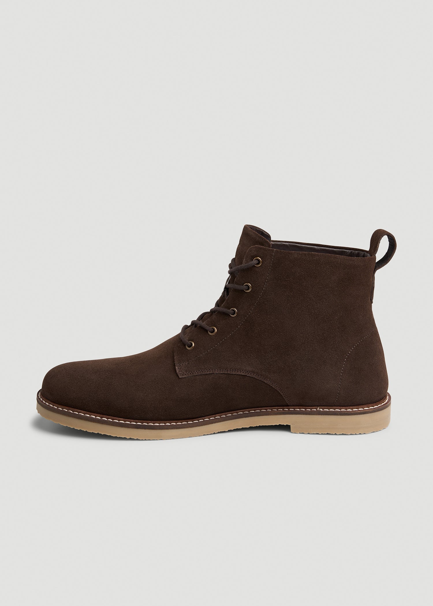 American Tall Outlet | Suede Crepe Sole Boots for Tall Men in Dark Brown