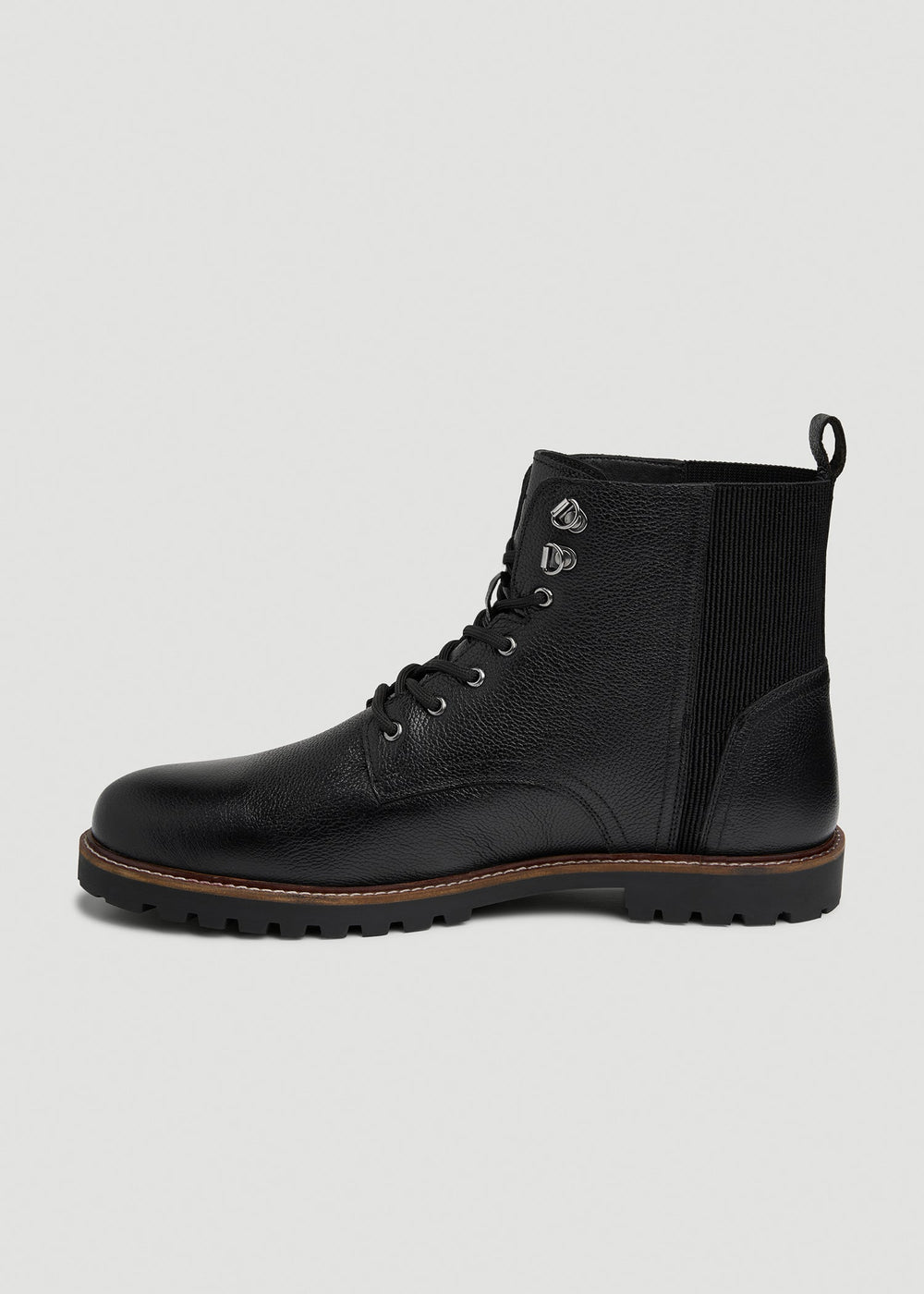 American Tall Online Shop | Pebbled Leather Lace-Up Boots for Tall Men in Black