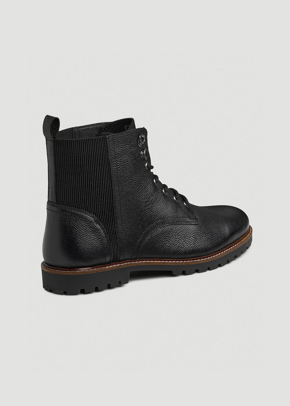 American Tall Online Shop | Pebbled Leather Lace-Up Boots for Tall Men in Black