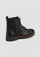 American Tall Online Shop | Pebbled Leather Lace-Up Boots for Tall Men in Black