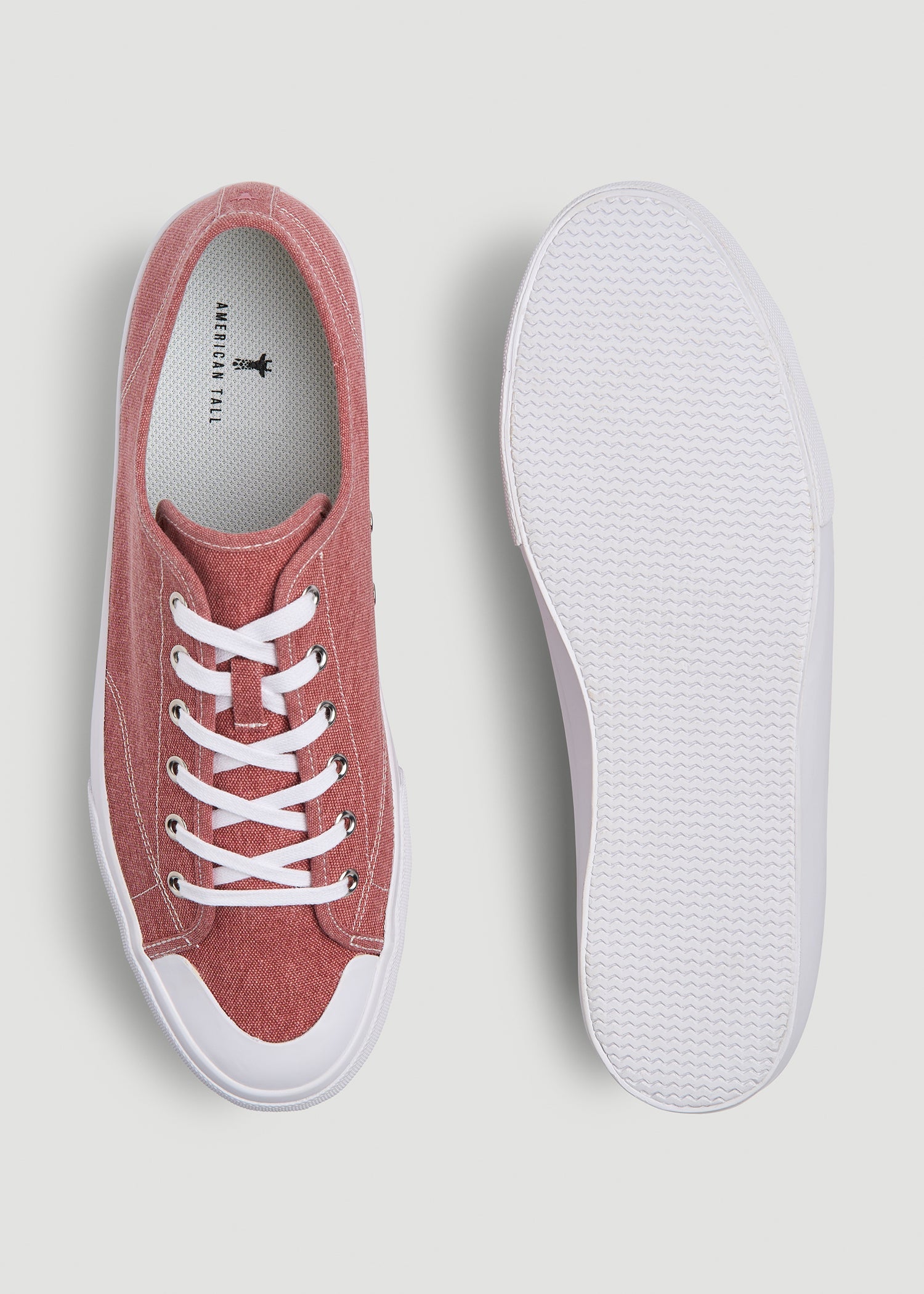 American Tall Sale | Vulcanized Sneaker for Tall Men in Light Red