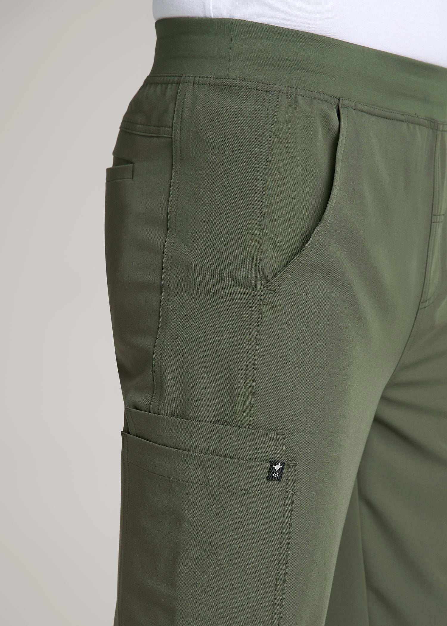 American Tall Sale | Cargo Scrub Pants for Tall Men in Clover Green