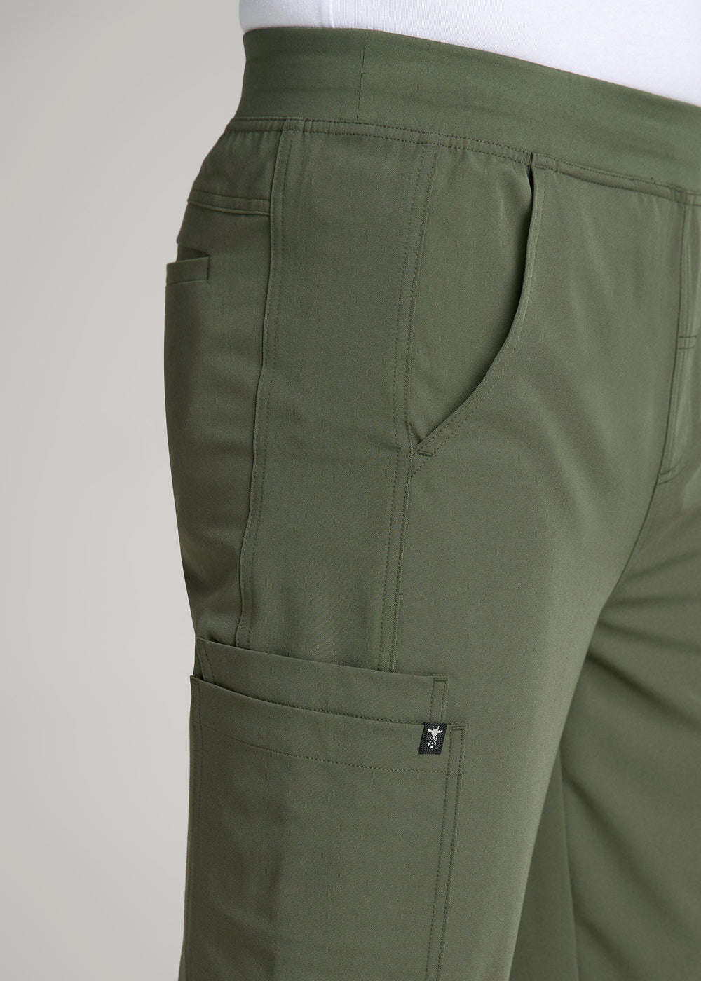 American Tall Sale | Cargo Scrub Pants for Tall Men in Clover Green