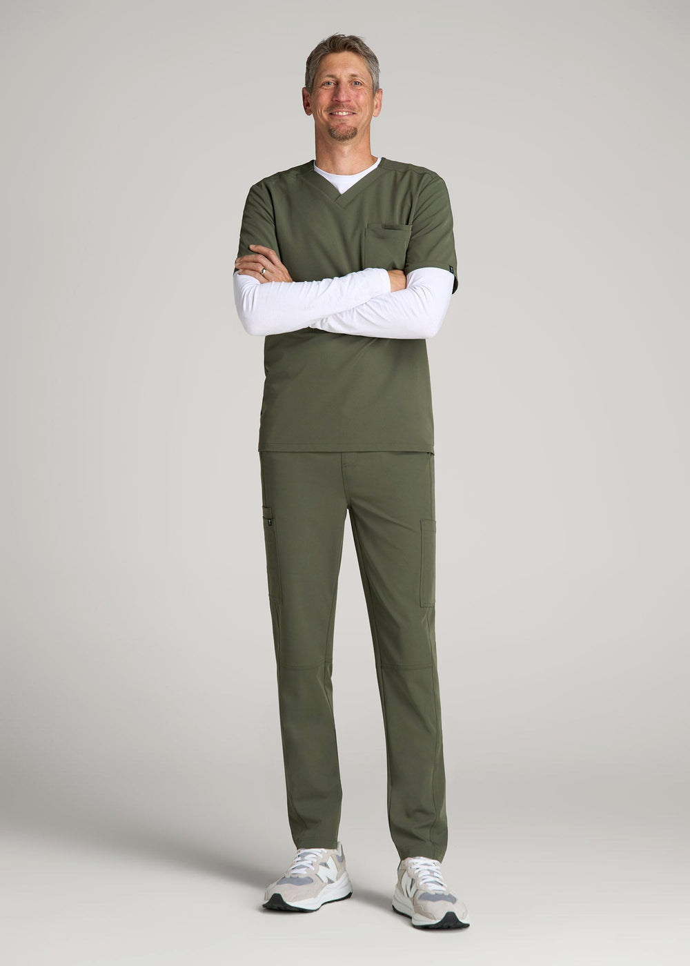 American Tall Sale | Cargo Scrub Pants for Tall Men in Clover Green