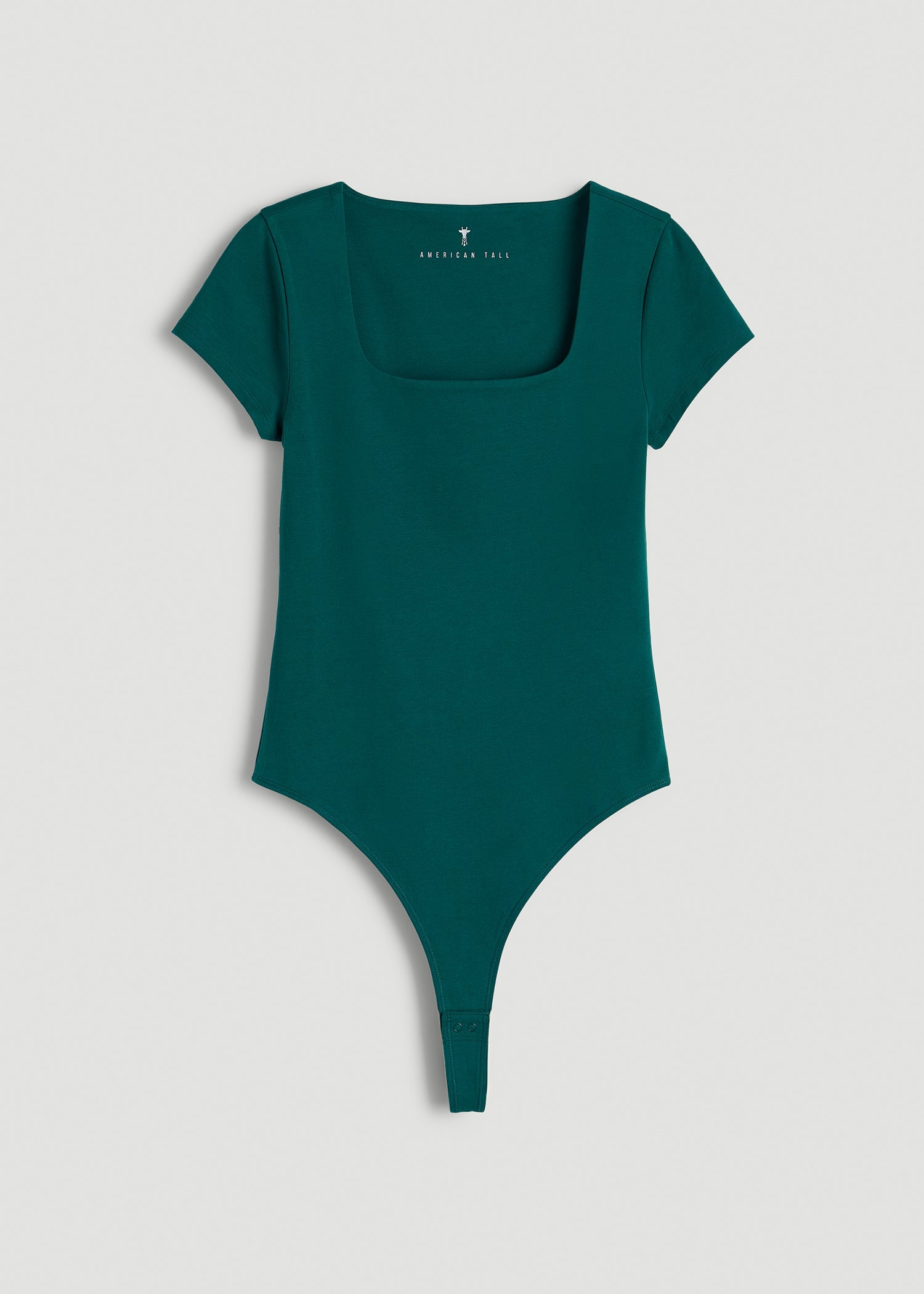 American Tall For Sale | Cotton Blend Short Sleeve Square Neck Bodysuit for Tall Women in Deep Teal