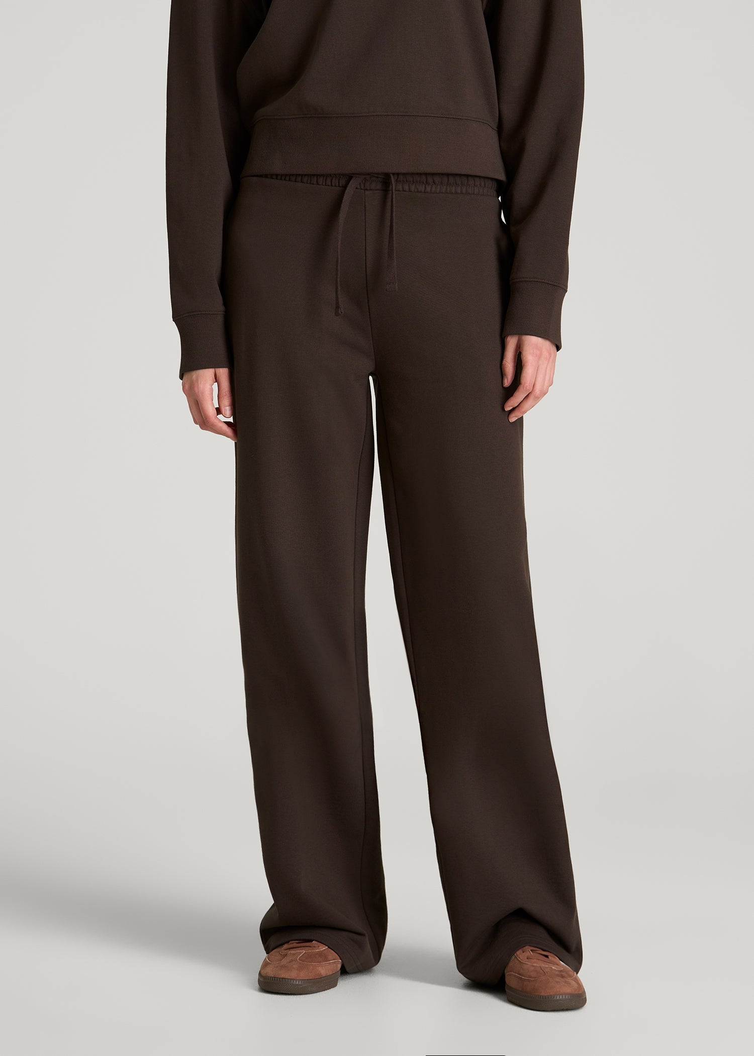 American Tall Online | Everyday Terry Midrise Wide Leg Pants for Tall Women in Espresso