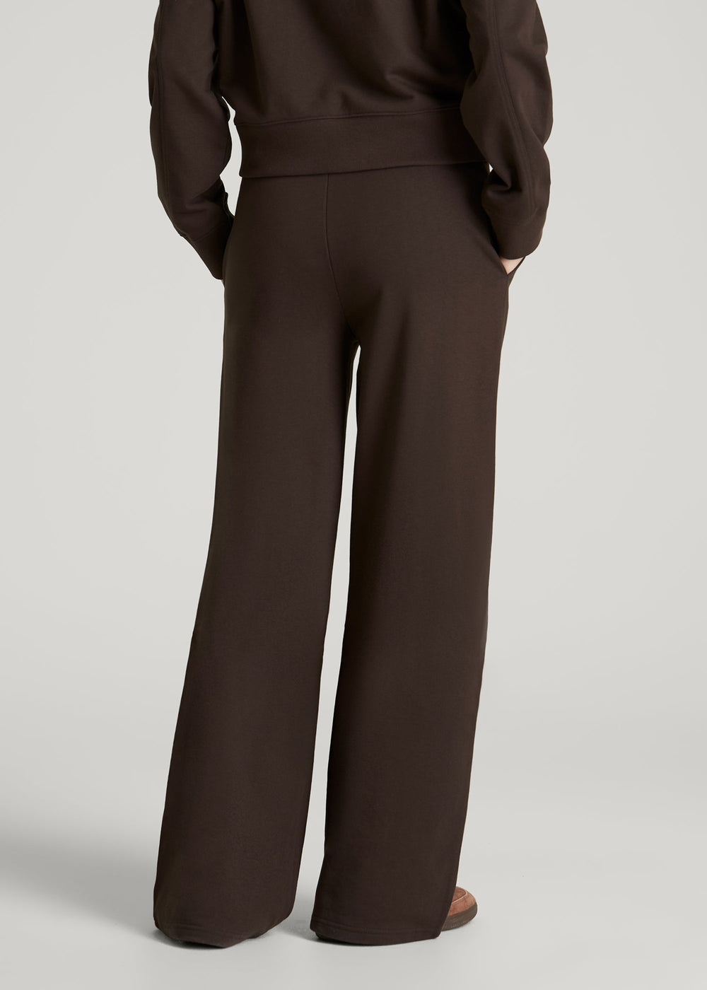 American Tall Online | Everyday Terry Midrise Wide Leg Pants for Tall Women in Espresso