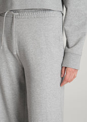 American Tall Sale | Everyday Terry Midrise Wide Leg Pants for Tall Women in Grey Mix