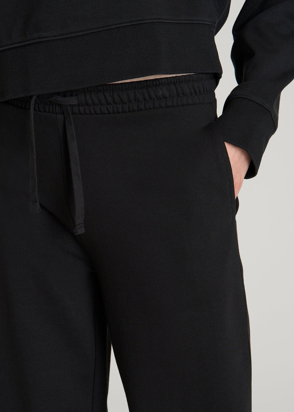 American Tall For Sale | Everyday Terry Midrise Wide Leg Pants for Tall Women in Black