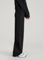 American Tall For Sale | Everyday Terry Midrise Wide Leg Pants for Tall Women in Black