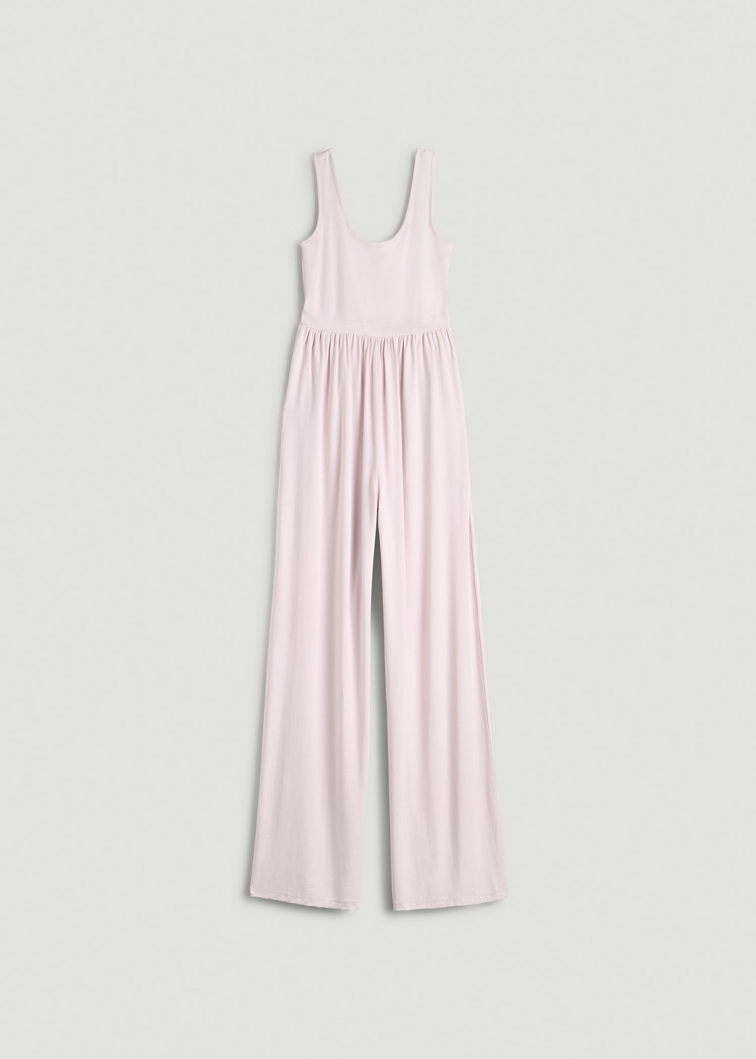 American Tall Online | Jersey Tank wide leg jumpsuit with pockets for Tall Women in Grey Lilac