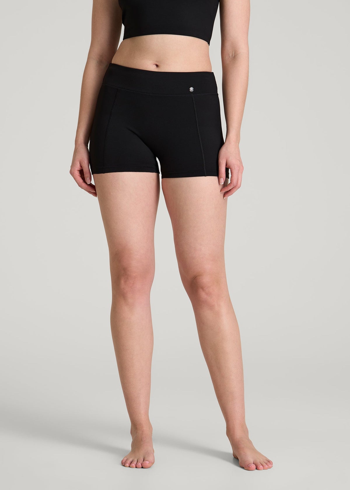 American Tall Outlet | Fitted Hybrid Shorts for Tall Women in Deep Black