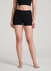 American Tall Outlet | Fitted Hybrid Shorts for Tall Women in Deep Black