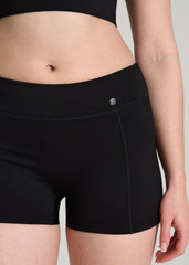 American Tall Outlet | Fitted Hybrid Shorts for Tall Women in Deep Black