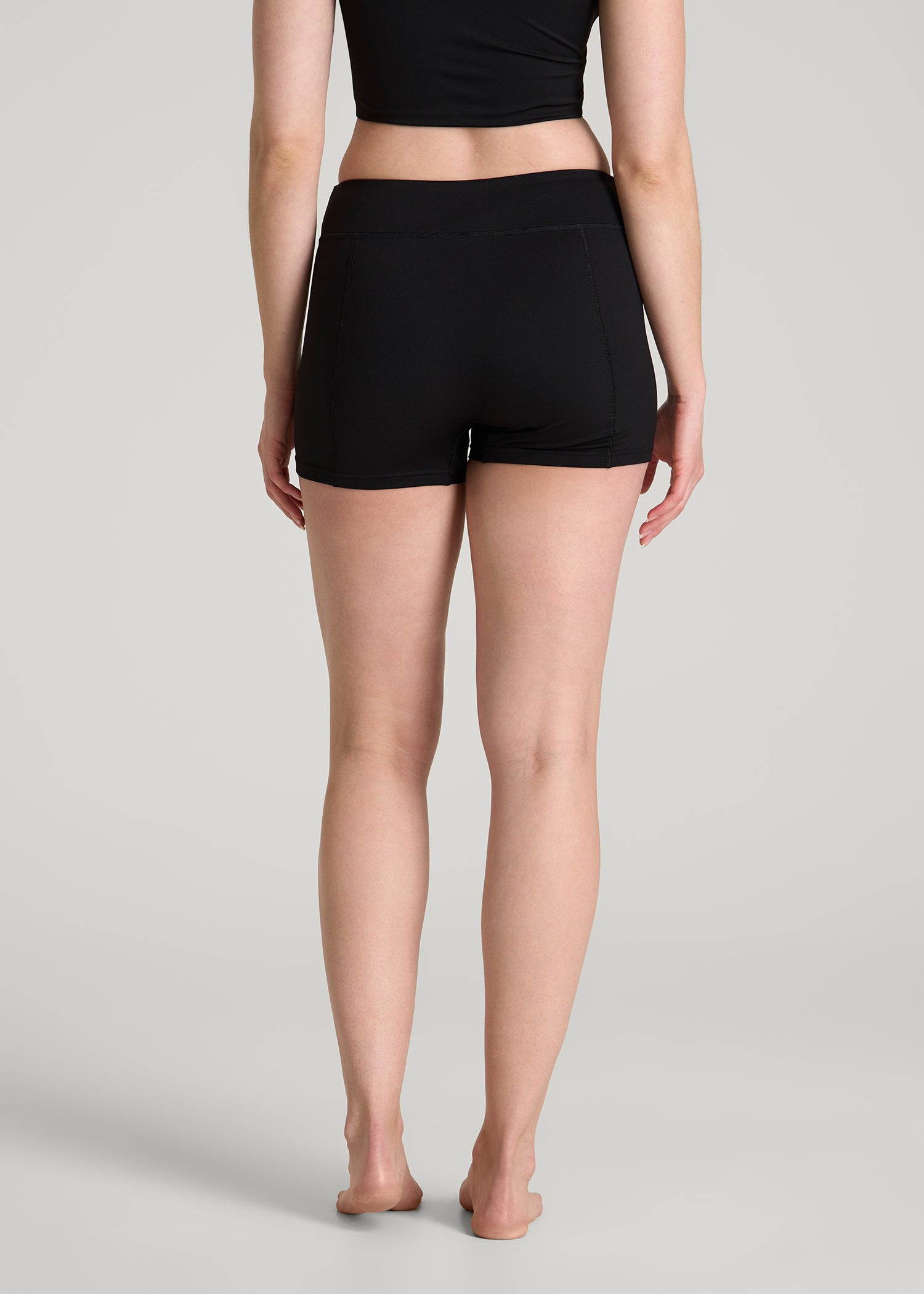 American Tall Outlet | Fitted Hybrid Shorts for Tall Women in Deep Black