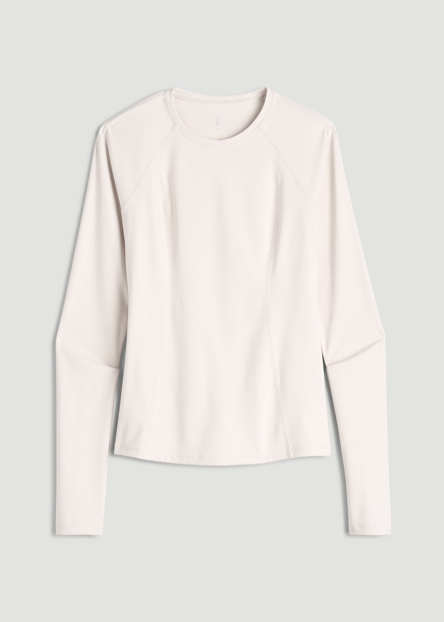 American Tall Online Shop | Long Sleeve Crewneck Rashguard for Tall Women in White Sand