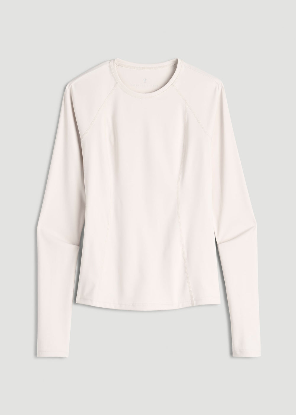 American Tall Online Shop | Long Sleeve Crewneck Rashguard for Tall Women in White Sand