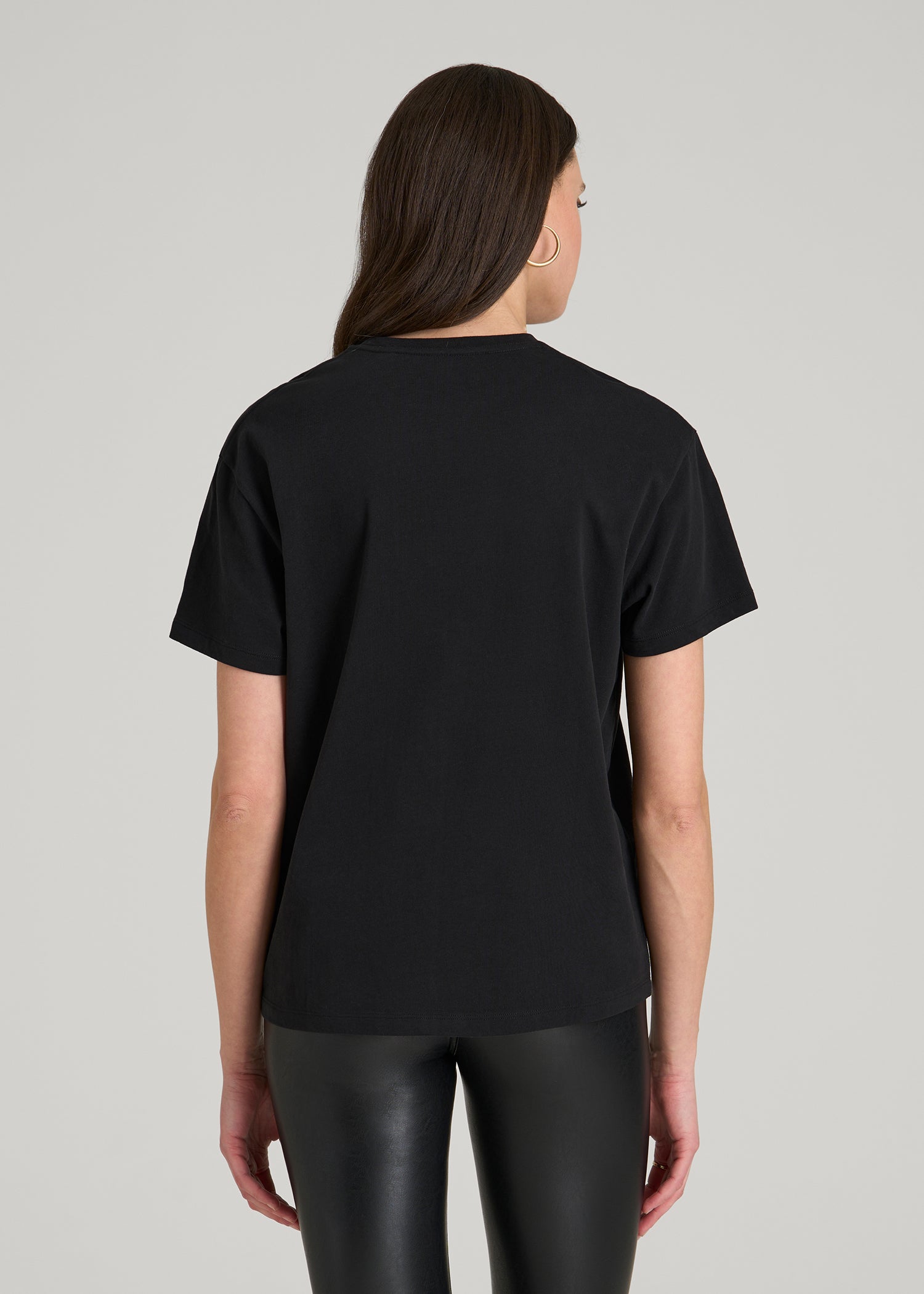 American Tall Discount | Black Cherry Lips Graphic Tee for Tall Women in Black