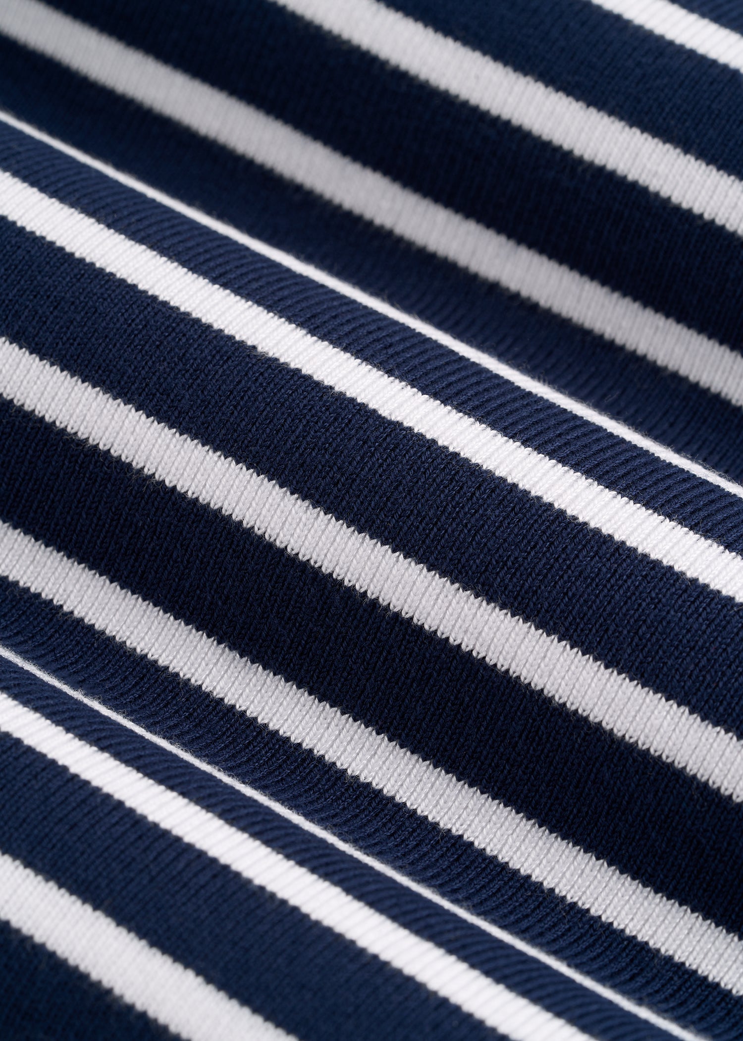American Tall Online | Cropped Knit Tee for Tall Women in Bold Navy Stripe