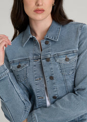 American Tall Sale | Classic Denim Jacket for Tall Women in Perfect Blue