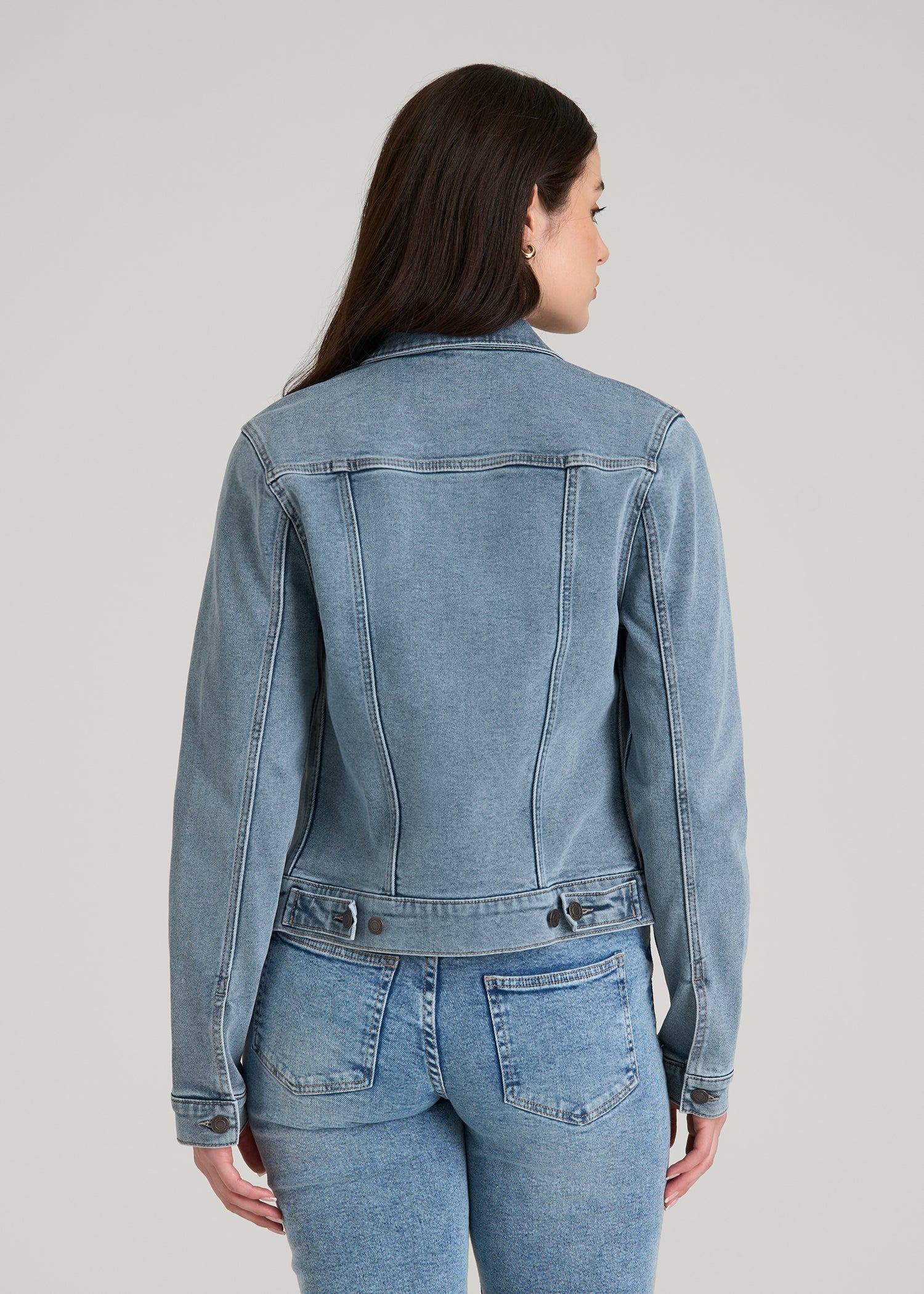 American Tall Sale | Classic Denim Jacket for Tall Women in Perfect Blue
