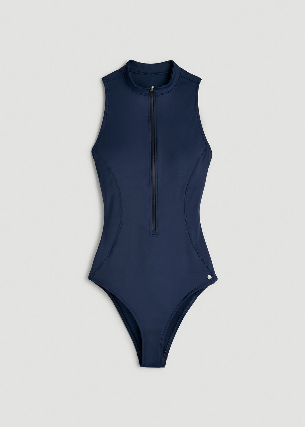 American Tall For Sale | Quarter Zip Cinched One Piece Swimsuit for Tall Women in Navy Blue