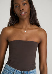 American Tall Online | Cotton Blend Tube Top for Tall Women in Espresso
