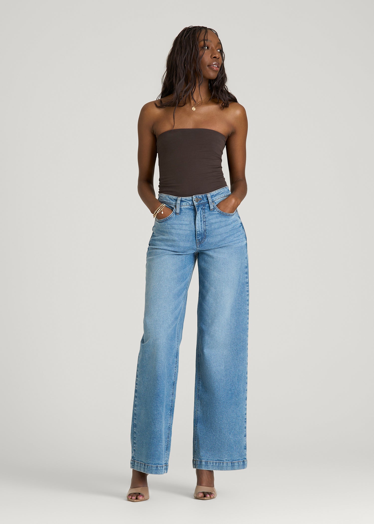 American Tall Online | Cotton Blend Tube Top for Tall Women in Espresso