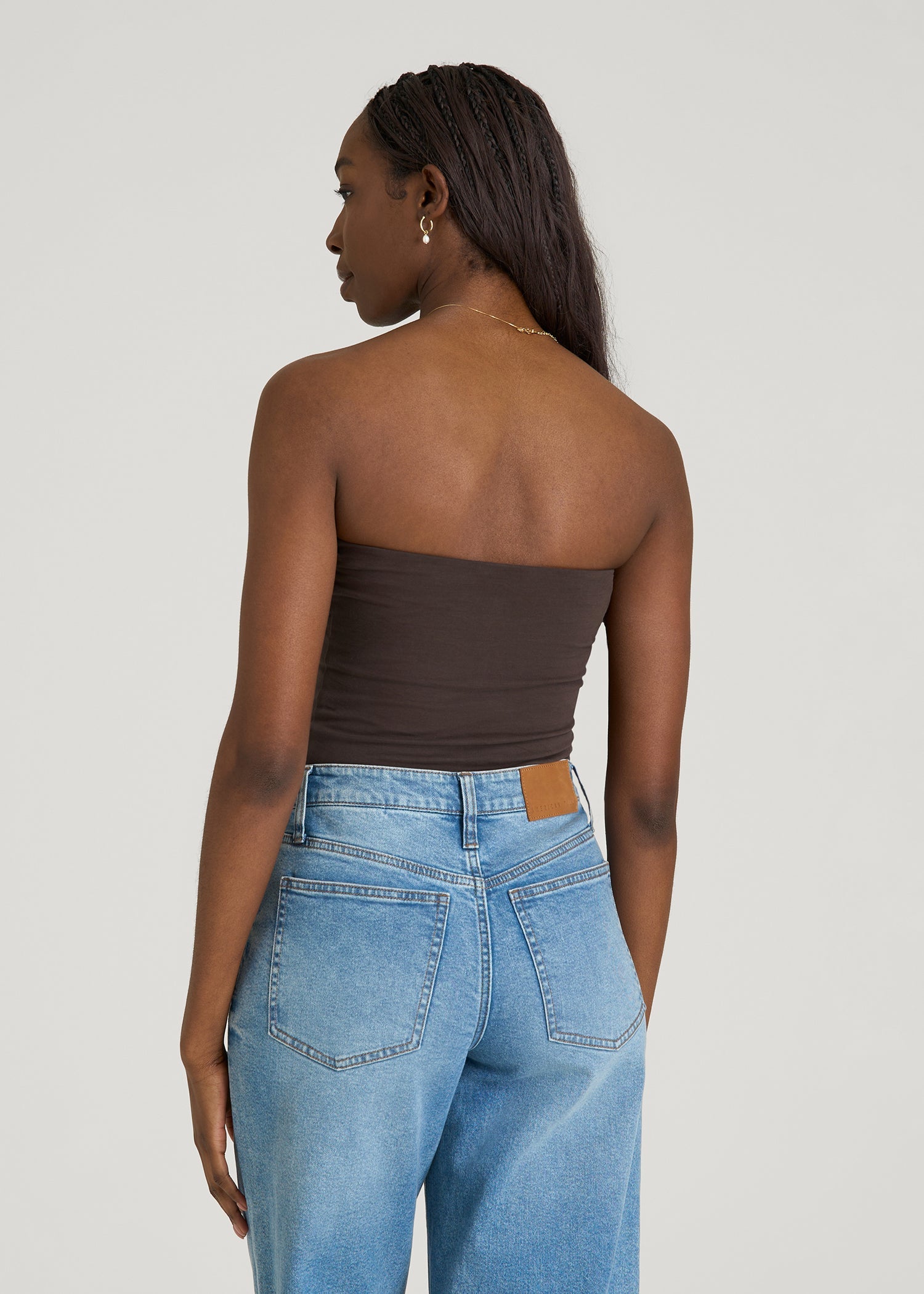 American Tall Online | Cotton Blend Tube Top for Tall Women in Espresso