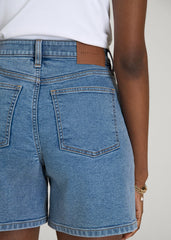 American Tall Outlet | Stretch Denim Shorts for Tall Women in Perfect Blue