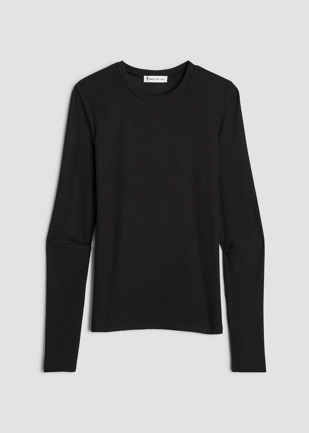 American Tall For Sale | FITTED Ribbed Long Sleeve Tee for Tall Women in Black