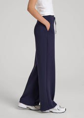 American Tall Online Shop | Pull-On Tie Waist Wide Leg Pants for Tall Women in Navy