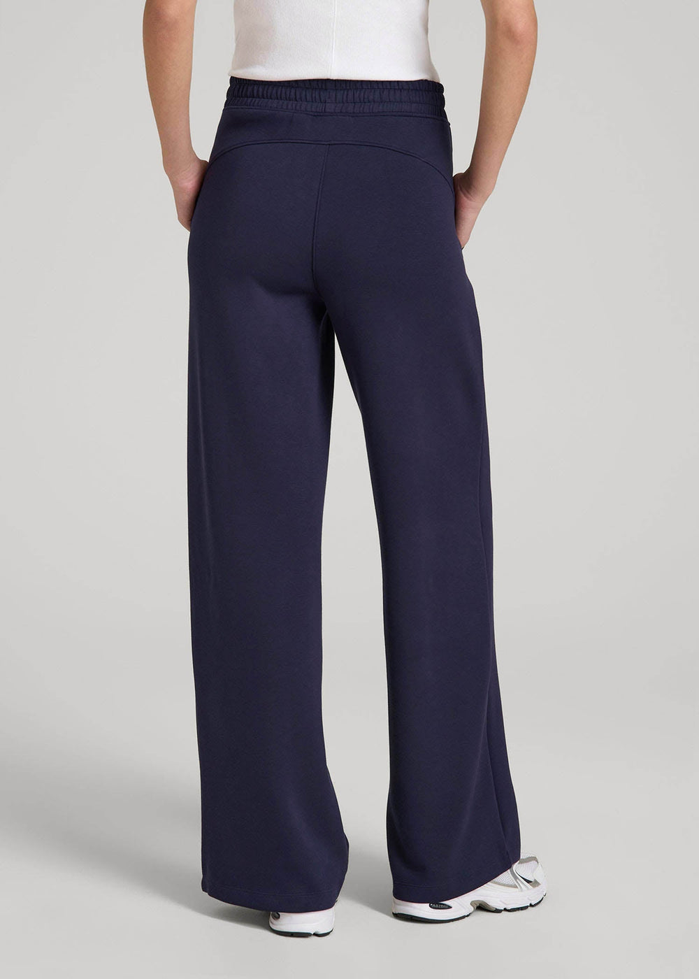 American Tall Online Shop | Pull-On Tie Waist Wide Leg Pants for Tall Women in Navy