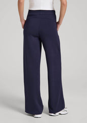 American Tall Online Shop | Pull-On Tie Waist Wide Leg Pants for Tall Women in Navy