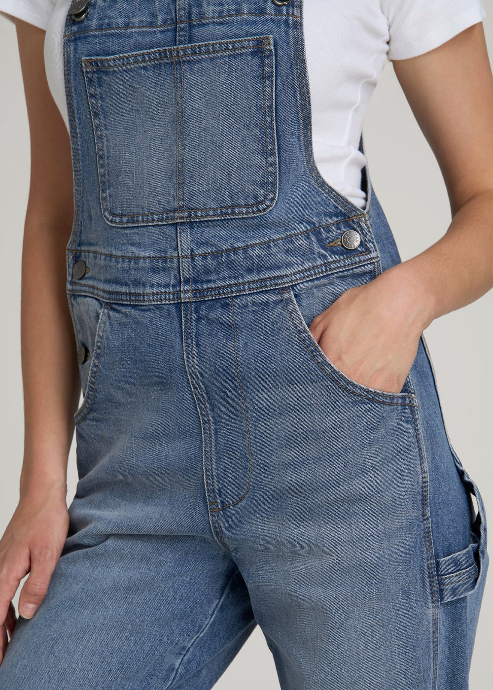 American Tall Discount | Denim Overalls for Tall Women in Malibu Blue