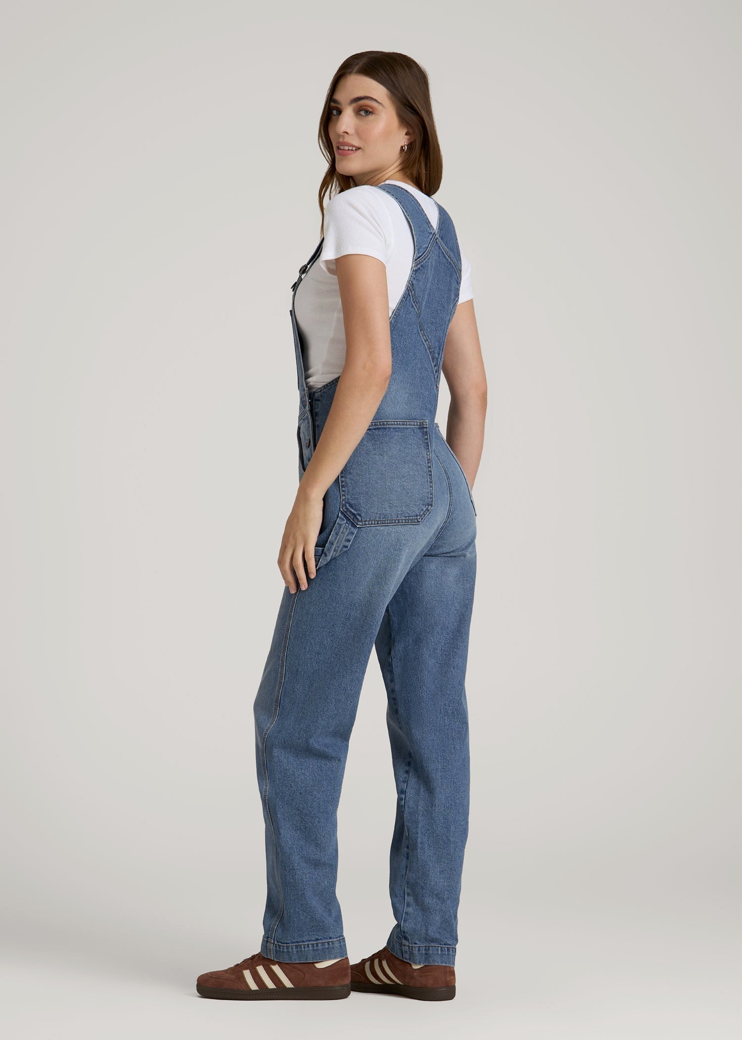 American Tall Discount | Denim Overalls for Tall Women in Malibu Blue