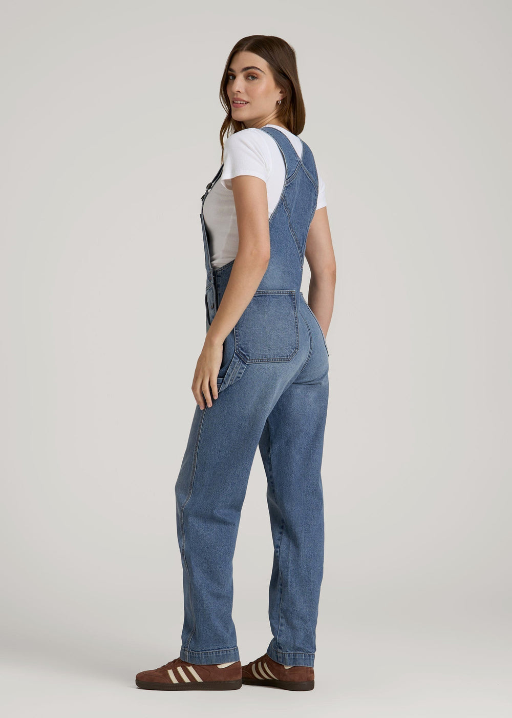 American Tall Discount | Denim Overalls for Tall Women in Malibu Blue
