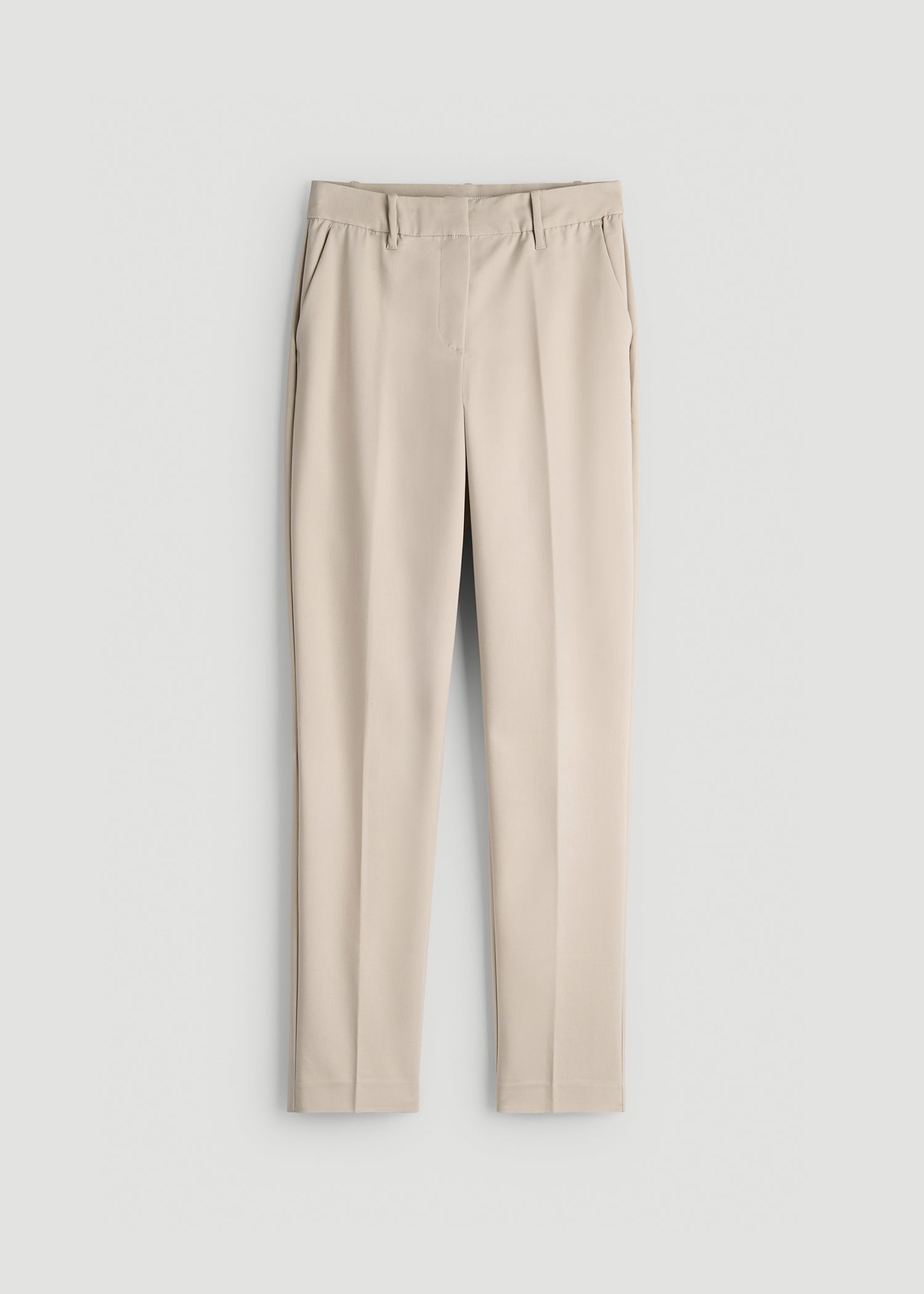 American Tall Online | Flat Front Tapered Dress Pants for Tall Women in Stone