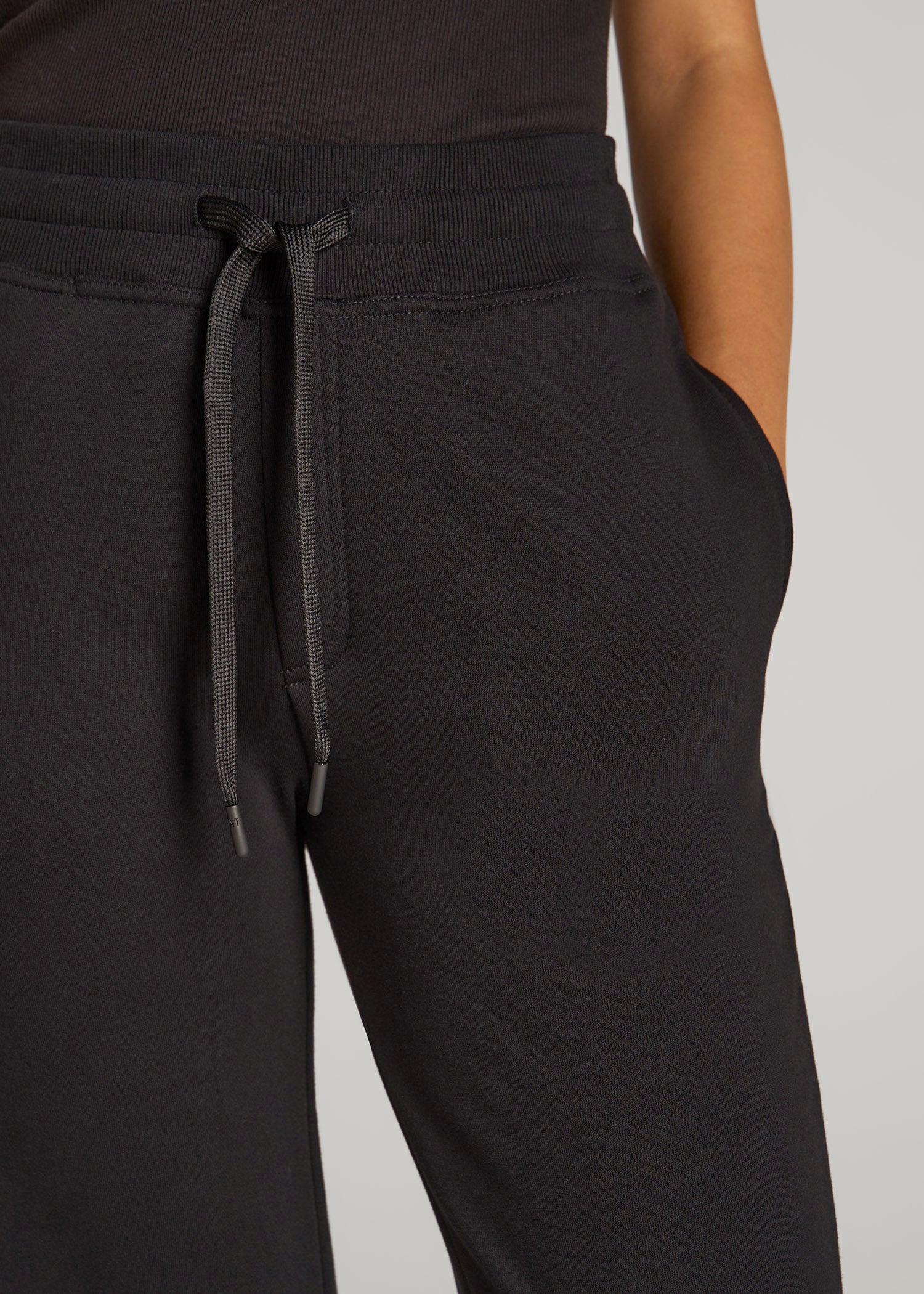 American Tall Sale | Wearever Fleece Open-Bottom Sweatpants for Tall Women in Black