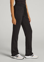 American Tall Sale | Wearever Fleece Open-Bottom Sweatpants for Tall Women in Black