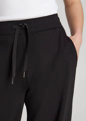 American Tall Online Shop | Pull-On Tie Waist Wide Leg Pants for Tall Women in Black