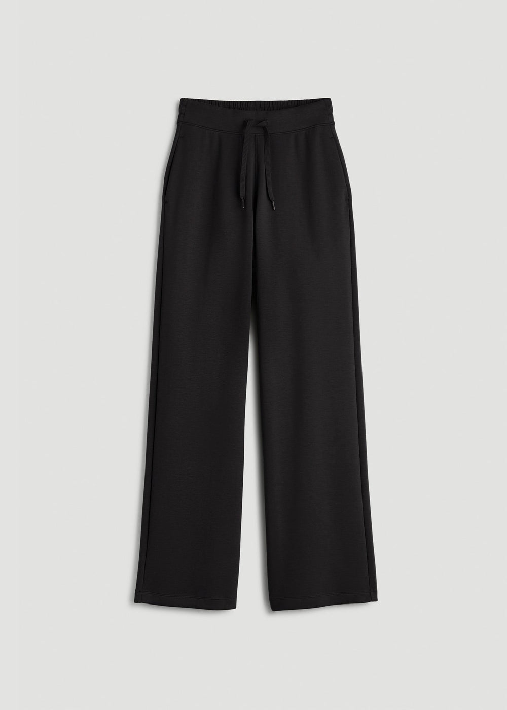 American Tall Online Shop | Pull-On Tie Waist Wide Leg Pants for Tall Women in Black