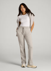 American Tall Online | Wearever Fleece Open-Bottom Sweatpants for Tall Women in Grey Mix