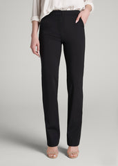 American Tall Sale | Freedom Flex Slim Straight Leg Dress Pants for Tall Women in Black