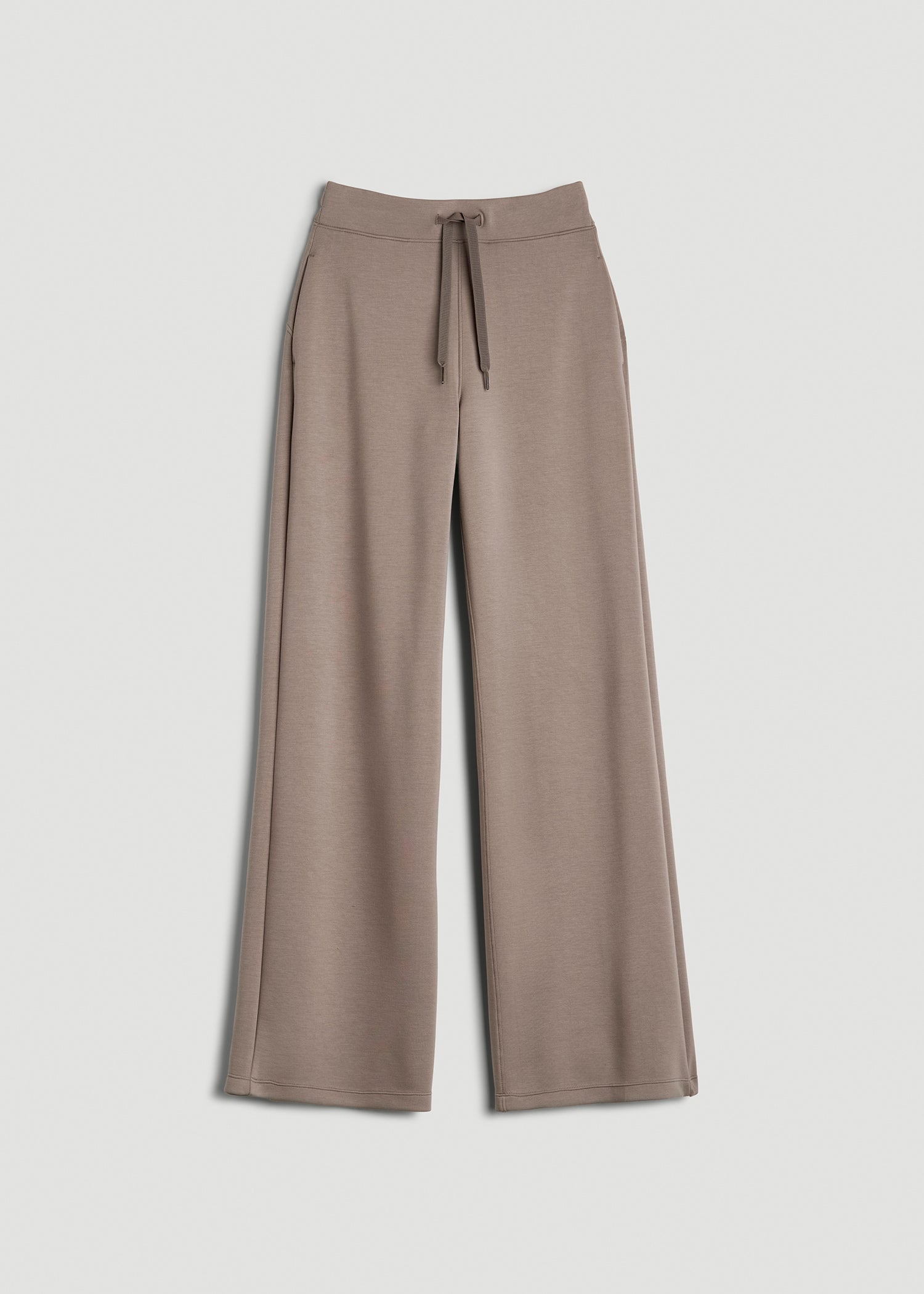 American Tall Outlet | Pull-On Tie Waist Wide Leg Pants for Tall Women in Portobello